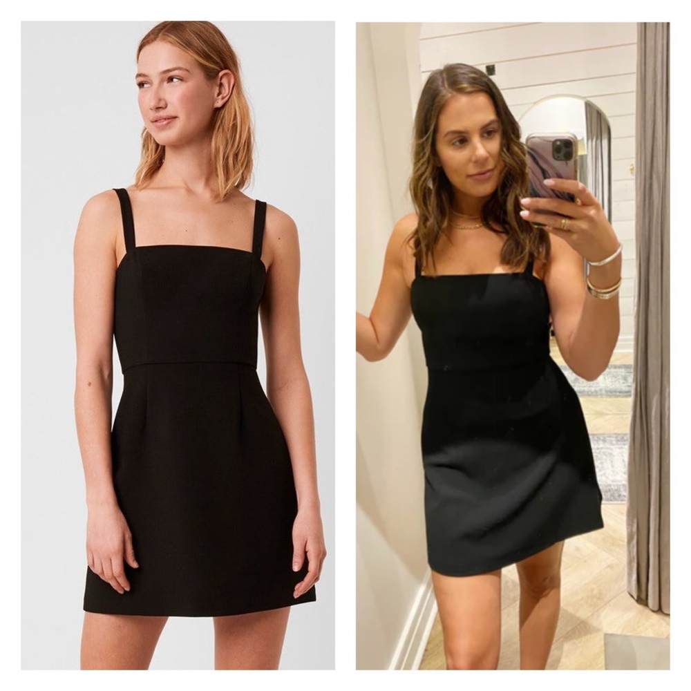 French Connection Whisper Straight Neck Dress Black 4